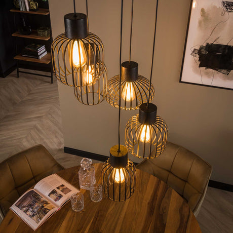 Lampada a sospensione Hannes DH Interior Carbone LxLxA 51x51x19 Metallo Foto atmosferica vista frontale diagonale
