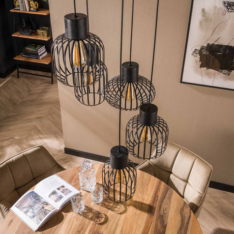 Lampada a sospensione Hannes DH Interior Carbone LxLxA 51x51x19 Metallo Foto atmosferica vista frontale diagonale