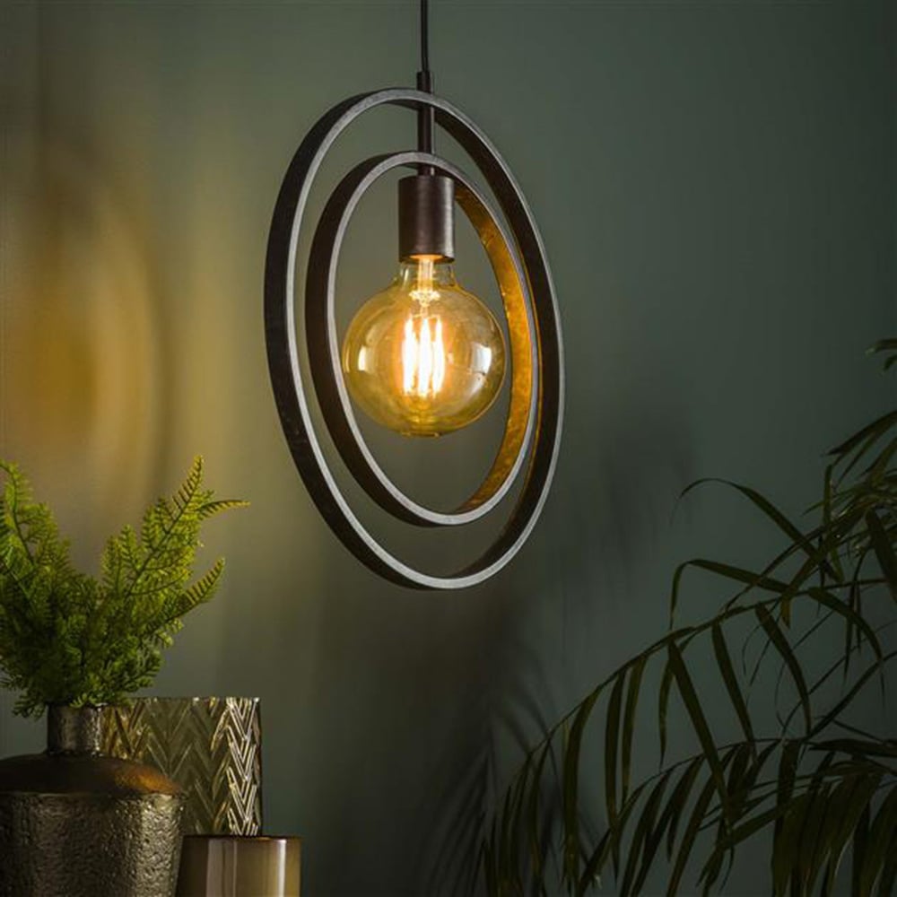 Lampada a sospensione Otan DH Interior Carbone LxPxA 46x46x10 Metallo Foto atmosferica vista frontale diagonale