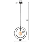 Lampada a sospensione Otan DH Interior Antracite LxLxH 46x46x10 Metallo Bianco Indicazione dimensione foto