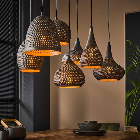 Lampada a sospensione Kristin DH Interior Marrone LxLxH 91x45x36 Marrone nero Foto atmosferica in situazione