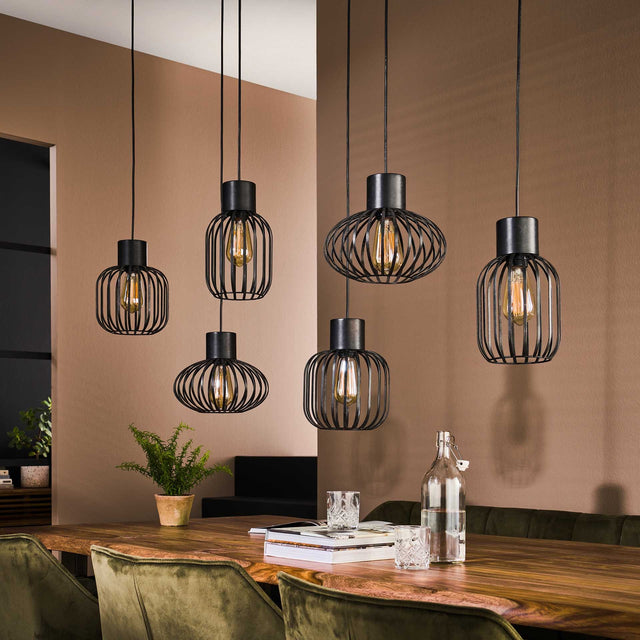 Lampada a sospensione Luise DH Interior Carbone LxPxH 143x28x24 Metallo Atmosfera foto vista frontale