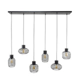 Lampada a sospensione Luise DH Interior Antracite LxPxH 143x28x24 Metallo Bianco foto vista frontale
