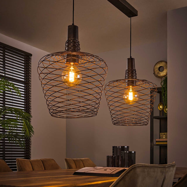 Lampada a sospensione Luki DH Interior Rame LxLxH 95x49x45 Metallo Foto atmosferica vista frontale diagonale
