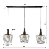 Lampada a sospensione Luki DH Interni Rame Metallo Bianco Indicazione dimensione foto