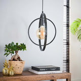 Lampada a sospensione Otan DH Interior Carbone LxPxA 46x46x10 Metallo Foto atmosferica vista frontale diagonale