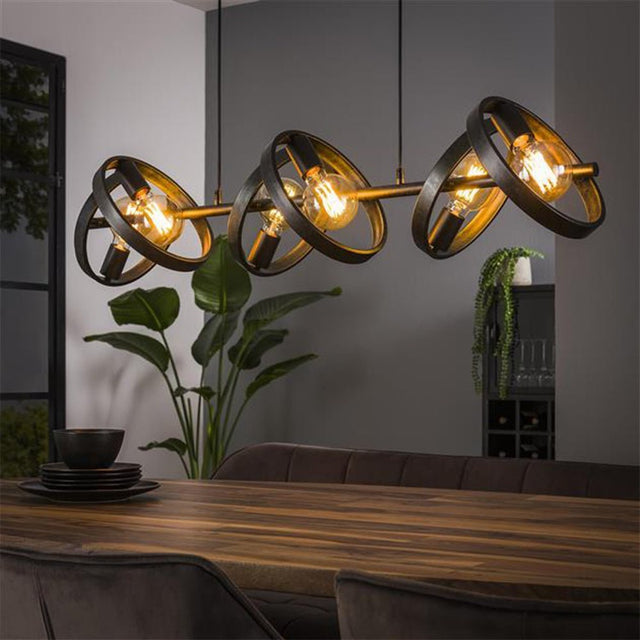 Lampada a sospensione Otan DH Interior Carbone LxPxA 125x43x20 Metallo Foto atmosferica vista frontale diagonale