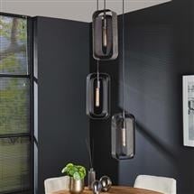 Lampada a sospensione Jeff DH Interior Black Metal Foto atmosferica vista frontale diagonale