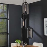 Lampada a sospensione Jeff DH Interior Black Metal Foto atmosferica vista frontale diagonale