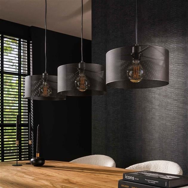 Lampada a sospensione Jeff DH Interior Nero LxLxH 103x39x19 Metallo Foto atmosferica vista frontale diagonale