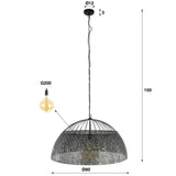 Lampada a sospensione Armoor DH Interior Marrone LxPxH 85x85x49 Marrone nero Indicazione dimensione foto bianca