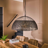 Lampada a sospensione Armoor DH Interior Marrone LxLxH 85x85x49 Marrone nero Foto atmosferica vista frontale diagonale