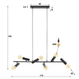 Lampada a sospensione Johannes DH Interior Antracite Metallo Bianco Indicazione dimensione foto