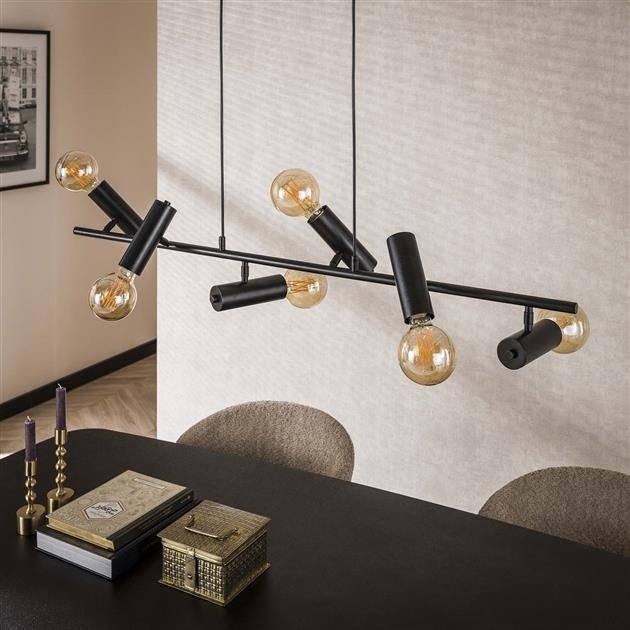 Lampada a sospensione Johannes DH Interior Charcoal Metal Foto atmosferica vista frontale diagonale