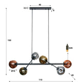 Lampada a sospensione Kaja DH Interior Nero LxLxH 111x50x21 Metallo Bianco Indicazione dimensione foto