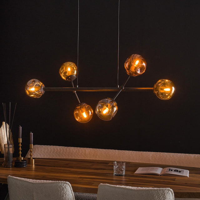 Lampada a sospensione Kaja DH Interior Nero LxLxH 111x50x21 Metallo Foto atmosferica vista frontale diagonale