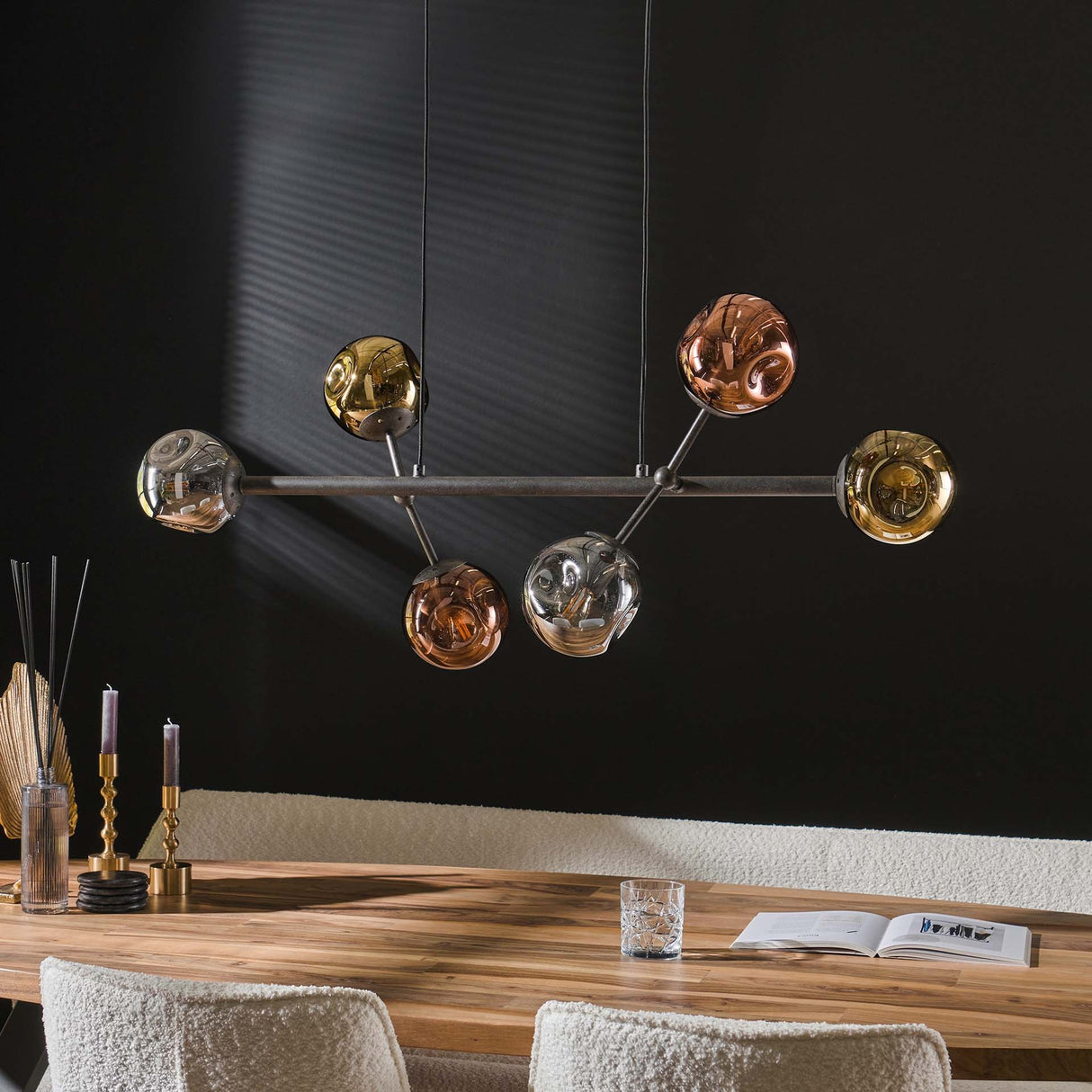 Lampada a sospensione Kaja DH Interior Nero LxLxH 111x50x21 Metallo Foto atmosferica vista frontale