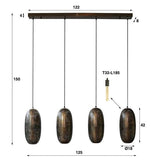 Lampada a sospensione Rama DH Interior Bronzo LxLxH 125x51x22 Bronzo Bianco Indicazione dimensione foto