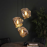 Lampada a sospensione Rocks DH Interior Cromato LxLxH 91x41x37 Vetro Foto atmosferica vista frontale diagonale