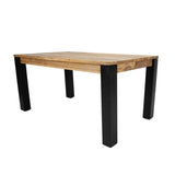 Tavolo da pranzo Kansas Dimehouse Marrone LxPxH 146x86x20 Legno di mango Vista frontale diagonale della foto bianca
