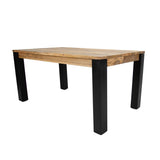 Tavolo da pranzo Kansas Dimehouse Marrone LxPxH 187x98x20 Legno di mango Vista frontale diagonale della foto bianca