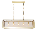 Lampada a sospensione Duncan Dimehouse Oro LxPxH 125x41x36 Metallo Bianco foto diagonale vista frontale