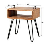 Comodino Aimée DH Interior Acacia LxLxH 45x39x17 Legno di acacia Bianco Indicazione dimensione foto