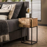 Comodino Anna-Sophie DH Interior Acacia LxLxH 44x35x28 Legno di acacia Foto atmosferica vista frontale diagonale