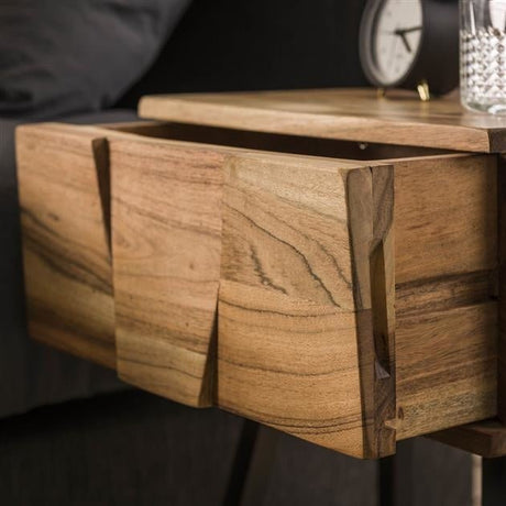 Comodino Damon DH Interno Acacia LxLxH 60x40x30 Legno di acacia Dettaglio foto ambiente