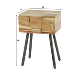 Comodino Damon DH Interior Acacia LxLxH 60x40x30 Legno di acacia Bianco Indicazione dimensione foto