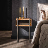 Comodino Jojo DH Interior Acacia LxPxH 64x39x28 Legno di acacia Foto atmosferica vista frontale diagonale