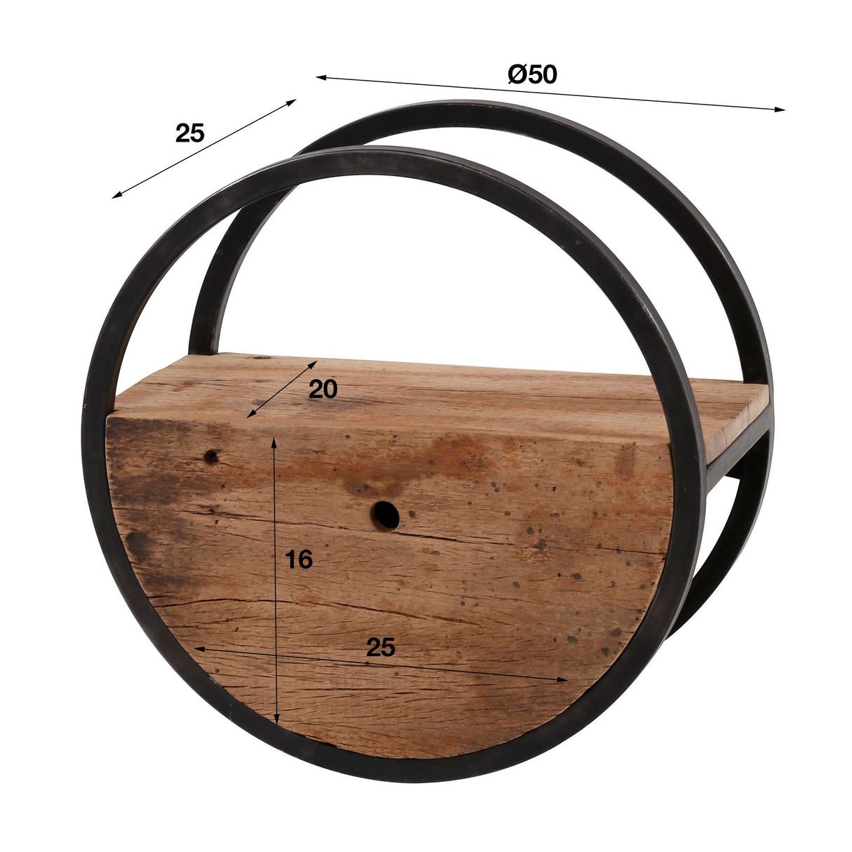 Mensola da parete Liv DH Interior Hardwood LxLxH 52x52x27 Hardwood Bianco Indicazione dimensione foto
