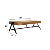 Tavolino Avia Dimehouse Marrone LxPxH 125x80x16 Legno di mango Indicazione della dimensione della foto in bianco