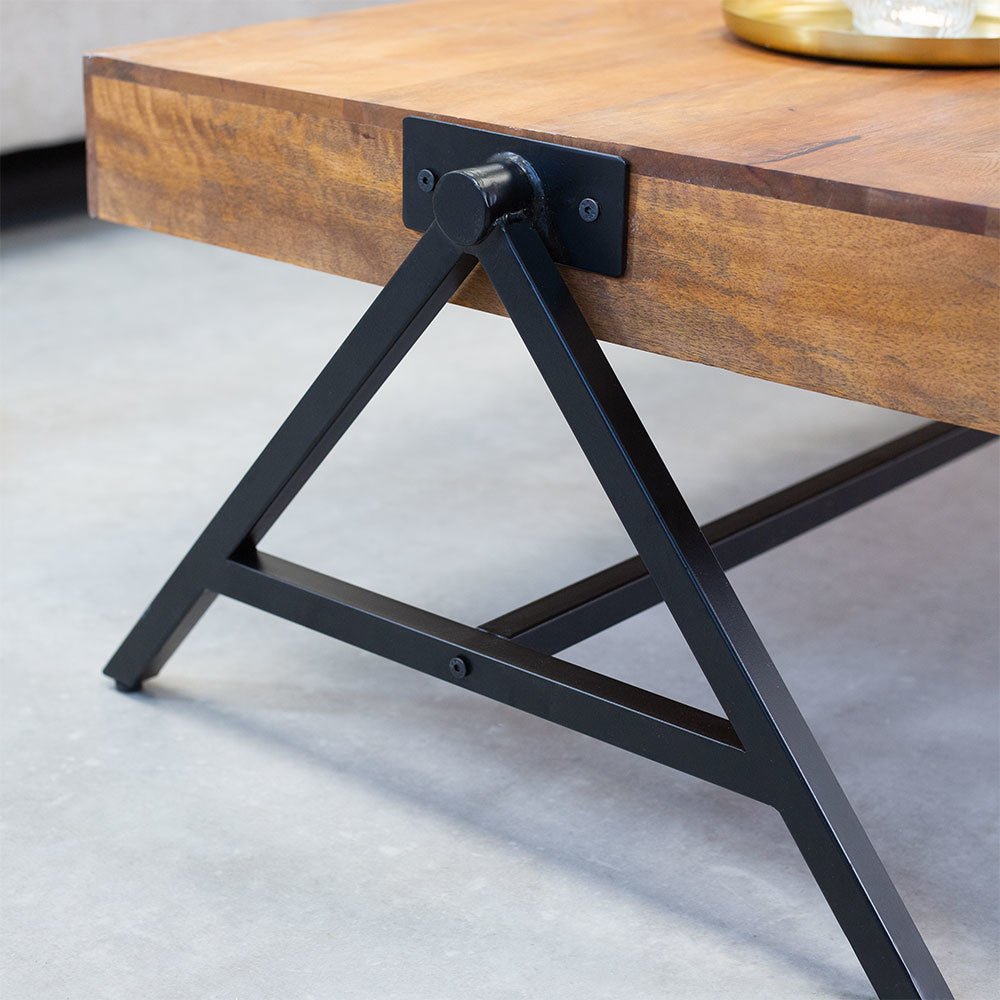 Tavolino Avia Dimehouse Marrone LxPxH 125x80x16 Legno di mango Cornice per foto di dettaglio