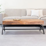 Tavolino Avia Dimehouse Marrone LxPxH 125x80x16 Legno di mango Vista frontale della foto suggestiva