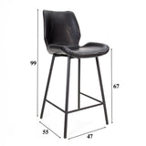 Sgabello da bar Beau in pelle artificiale Dimehouse Nero LxPxH 84x54x52 Ecopelle Indicazione dimensione foto bianca