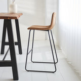 Sgabello da bar Brentt Dimehouse Cognac LxPxH 84x60x49 Microfibra Foto atmosferica vista laterale