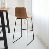 Sgabello da bar Brentt Dimehouse Cognac LxLxH 84x60x49 Microfibra Foto atmosferica diagonale vista posteriore
