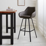 Sgabello bar Elise Ecopelle Dimehouse Antracite LxLxH 88x61x54 Ecopelle Foto atmosferica diagonale vista frontale