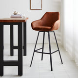 Sgabello bar Elise Ecopelle Dimehouse Cognac LxPxH 88x61x54 Ecopelle Foto atmosferica diagonale vista frontale