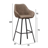 Sgabello bar Elise Ecopelle Dimehouse Verde LxPxH 88x61x54 Ecopelle Bianco Indicazione misura foto