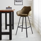 Sgabello bar Elise Ecopelle Dimehouse Verde LxPxH 88x61x54 Ecopelle Atmosferica foto diagonale vista frontale