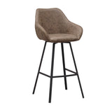 Sgabello bar Elise Ecopelle Dimehouse Verde LxPxH 88x61x54 Ecopelle Bianco foto diagonale vista frontale