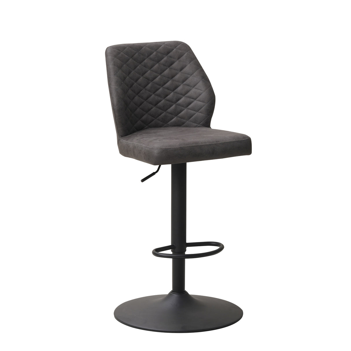 Sgabello da bar Grizzly Dimehouse Antracite LxLxH 65x56x52 Microfibra Bianco foto diagonale vista frontale