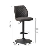 Sgabello da bar Grizzly Dimehouse Antracite LxPxH 65x56x52 Microfibra Bianco Indicazione dimensione foto