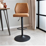 Sgabello da bar Grizzly Dimehouse Cognac LxPxH 65x56x52 Microfibra Foto atmosferica vista frontale