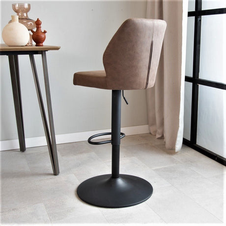 Sgabello da bar Grizzly Dimehouse Tortora LxLxH 65x56x52 Microfibra Foto atmosferica diagonale vista posteriore