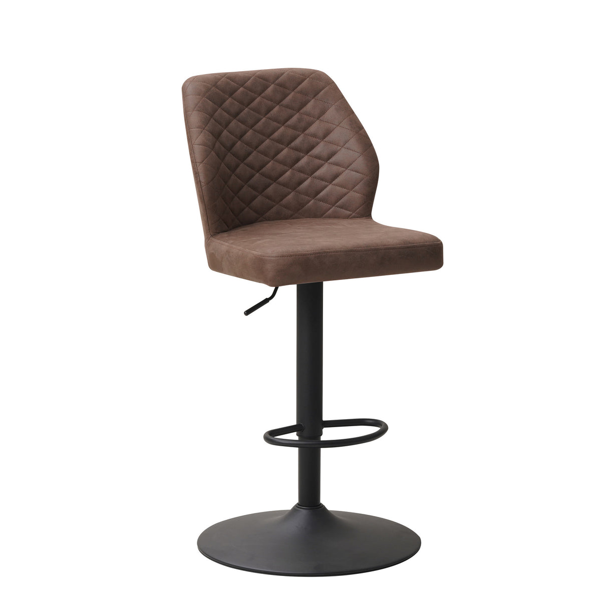 Sgabello da bar Grizzly Dimehouse Tortora LxLxH 65x56x52 Microfibra Bianco foto diagonale vista frontale