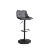 Sgabello da bar Jason Dimehouse Antracite LxPxH 82x52x39 Ecopelle Bianco foto diagonale vista frontale