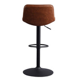 Sgabello da bar Jason Dimehouse Cognac LxPxH 82x52x39 Ecopelle Foto bianca vista diagonale posteriore